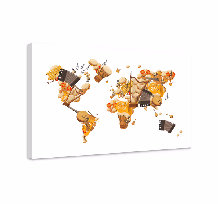 Tableau map en forme d'Instrument de musique - TenStickers