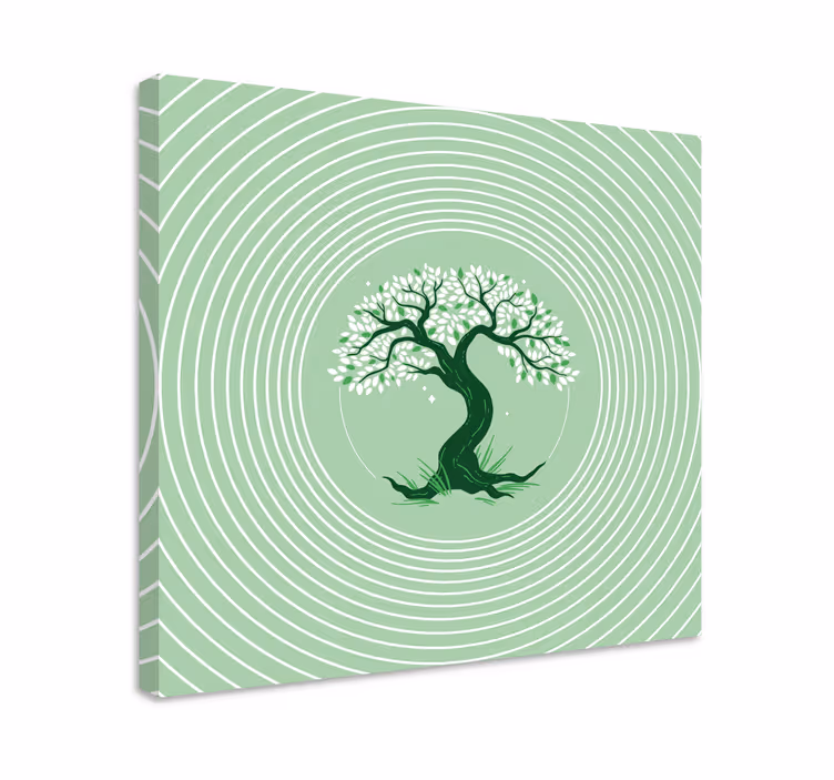 Tableau arbre de vie Grande main verte dessinée - TenStickers