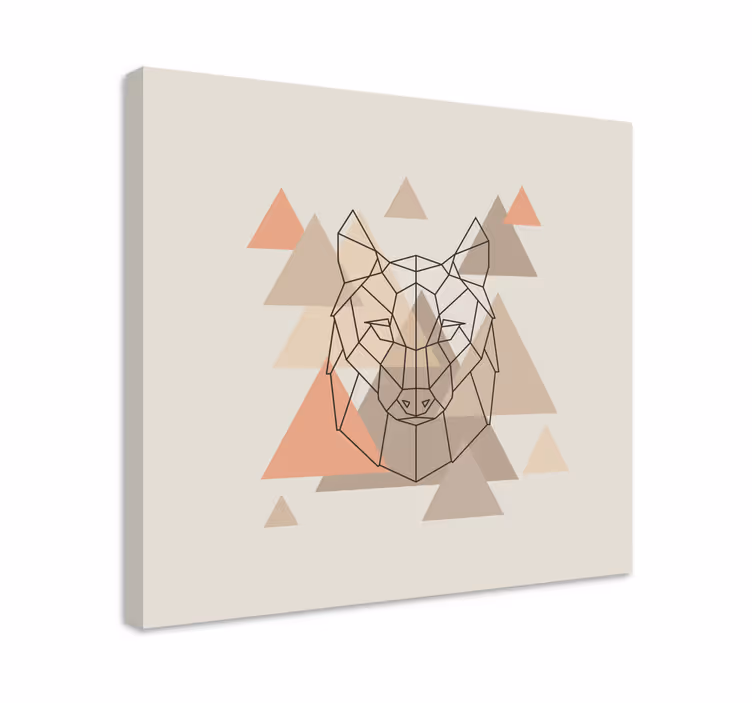 Tableau chien Illustration de loup géométrique - TenStickers