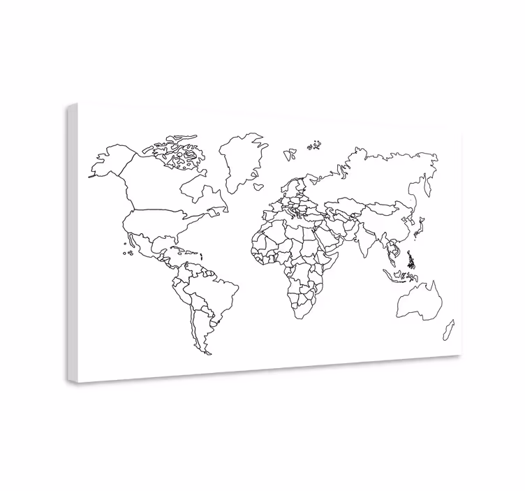 Tableau carte du monde Minimaliste moderne - TenStickers