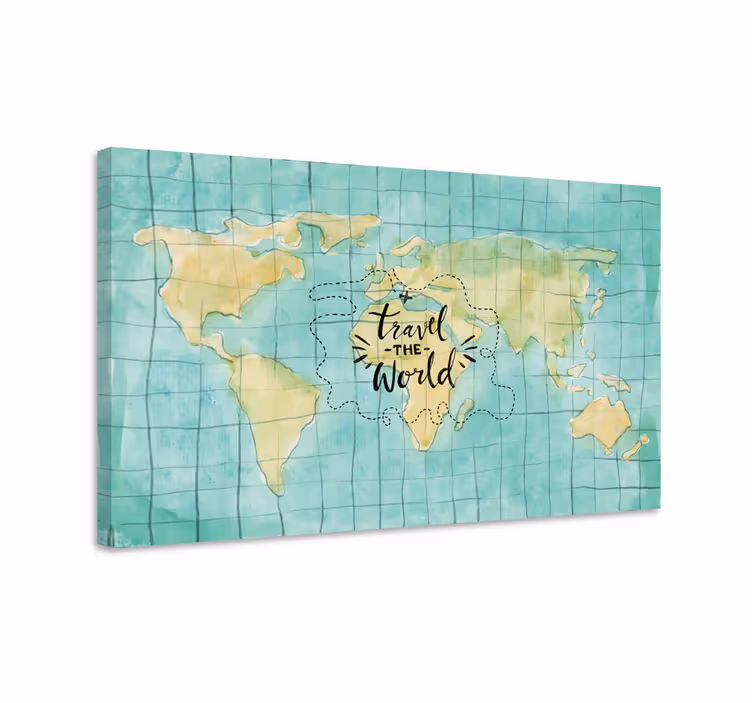 Tableau carte du monde voyagez à travers le monde - TenStickers