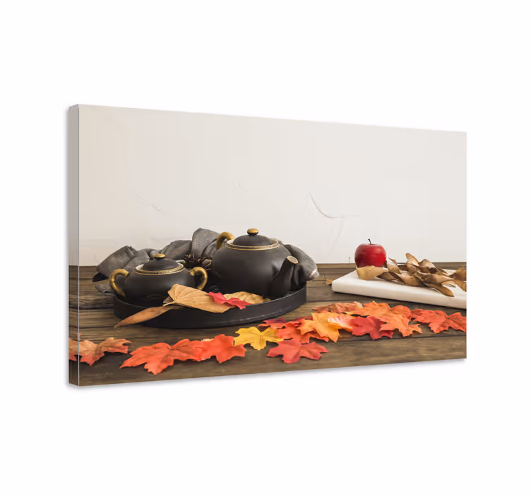 Tableau paysages arrangement de thé d'automne - TenStickers