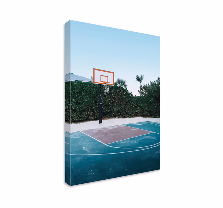 Tableau sports scène de terrain de basket - TenStickers
