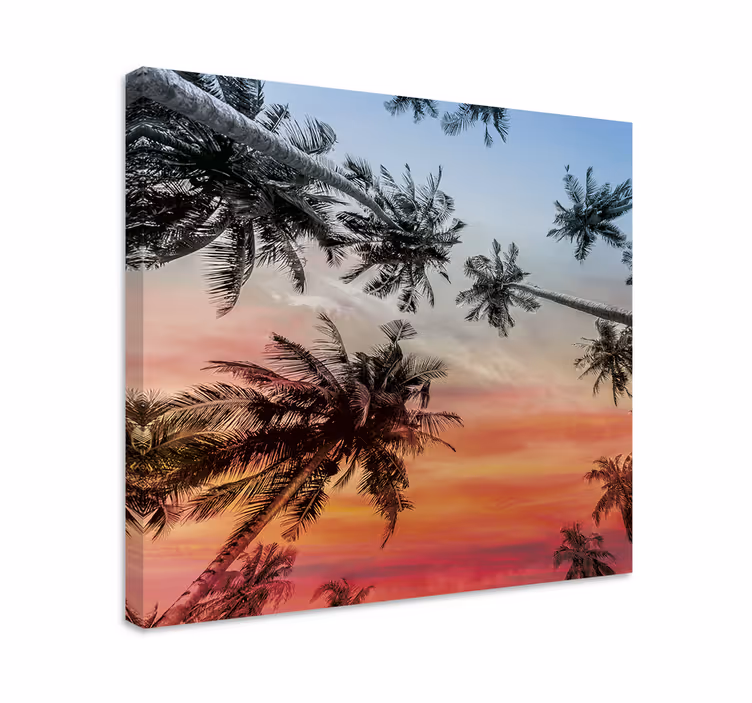 Tableau paysages silhouette de palmiers - TenStickers