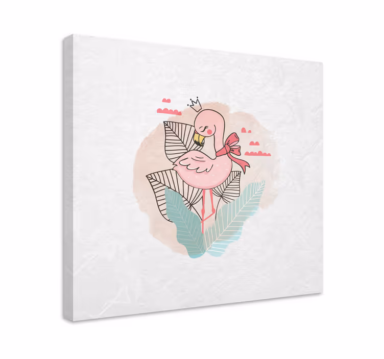 Tableau pour chambre enfant Joli sticker de flamant rose sans cou - TenStickers
