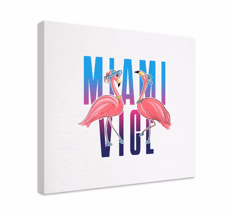 Tableau design flamants roses Miami Vice - TenStickers