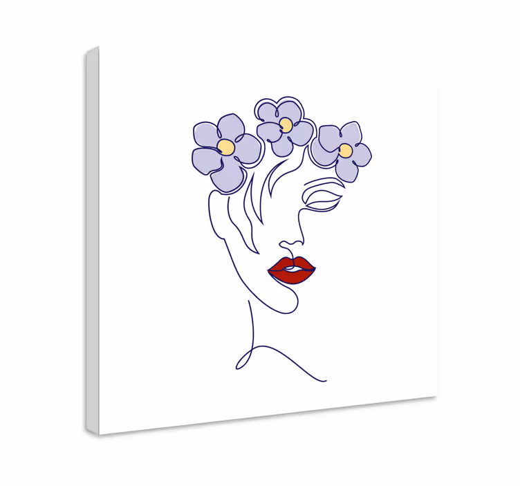 Tableau chambre Visage de fille abstraite moderne - TenStickers