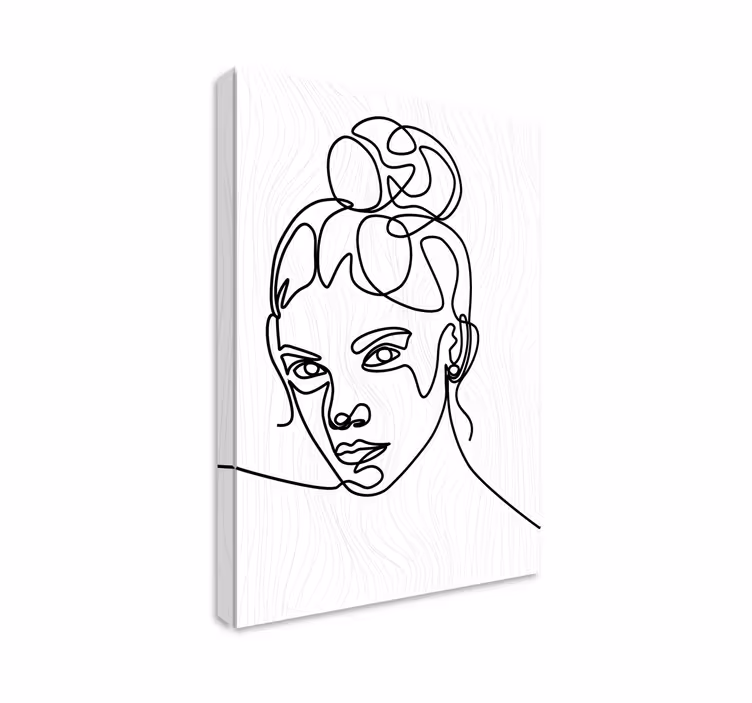 Tableau personnage contour de portrait stylisé - TenStickers