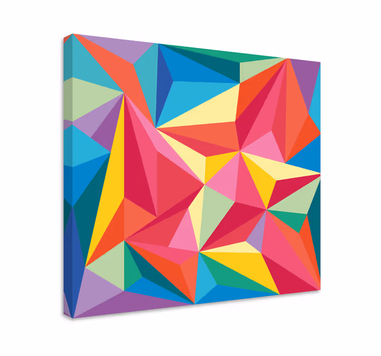 Tableau géométrique motif de triangle coloré - TenStickers