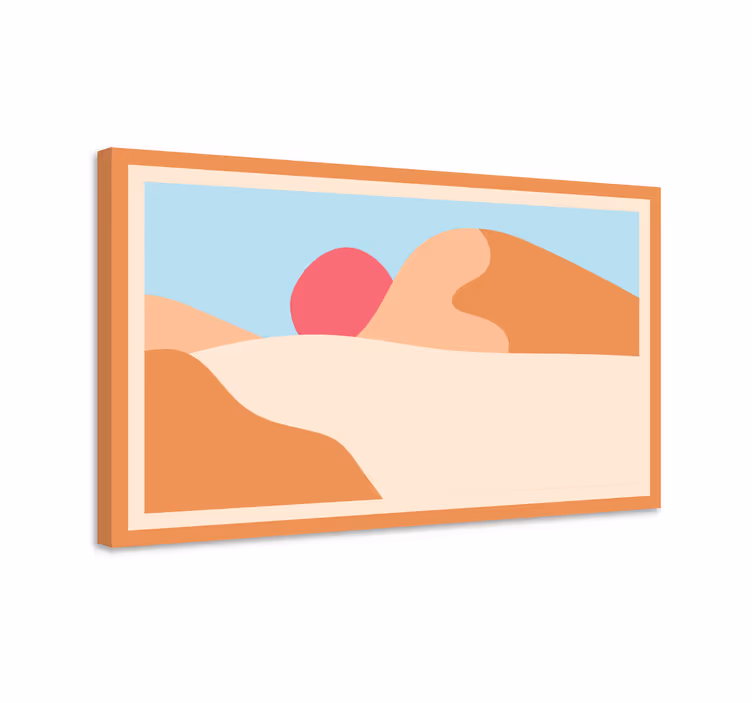 Tableau abstrait scène désert stylisée - TenStickers