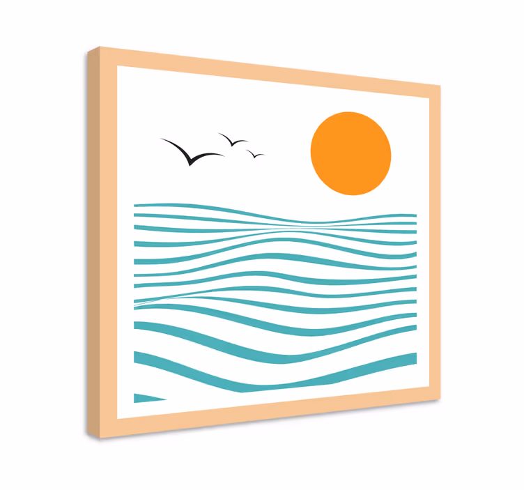 Tableau géométrique Art abstrait de la mer - TenStickers