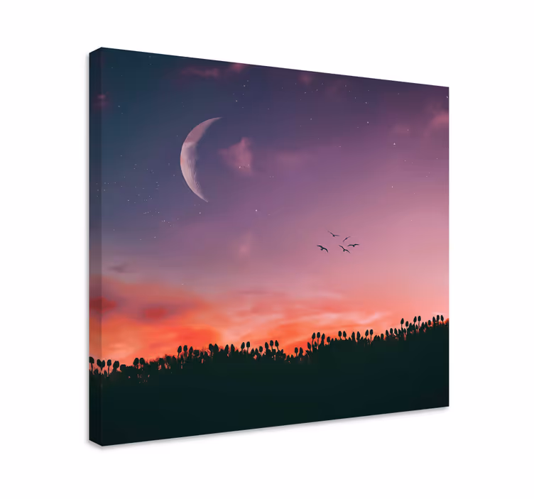 Tableau paysages ciel crépusculaire au clair de lune - TenStickers