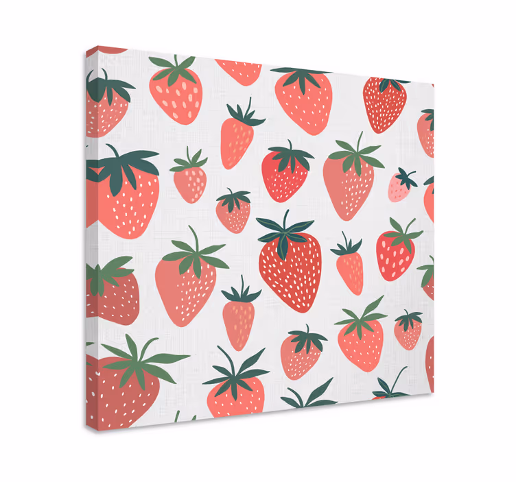 Tableau fruits motif fraises - TenStickers