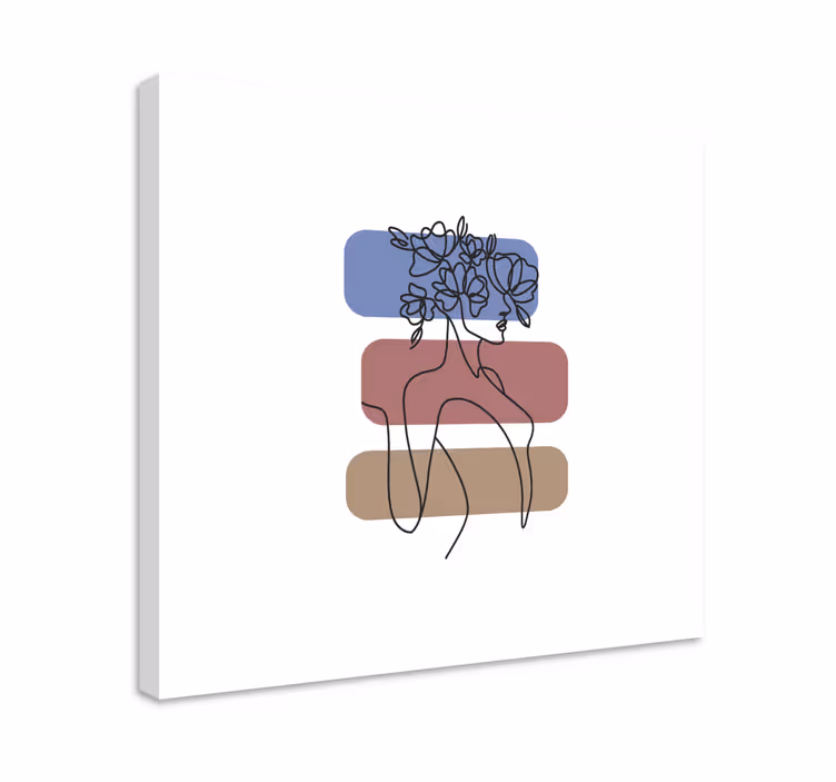 Tableau fleurs et plantes figure florale minimaliste - TenStickers