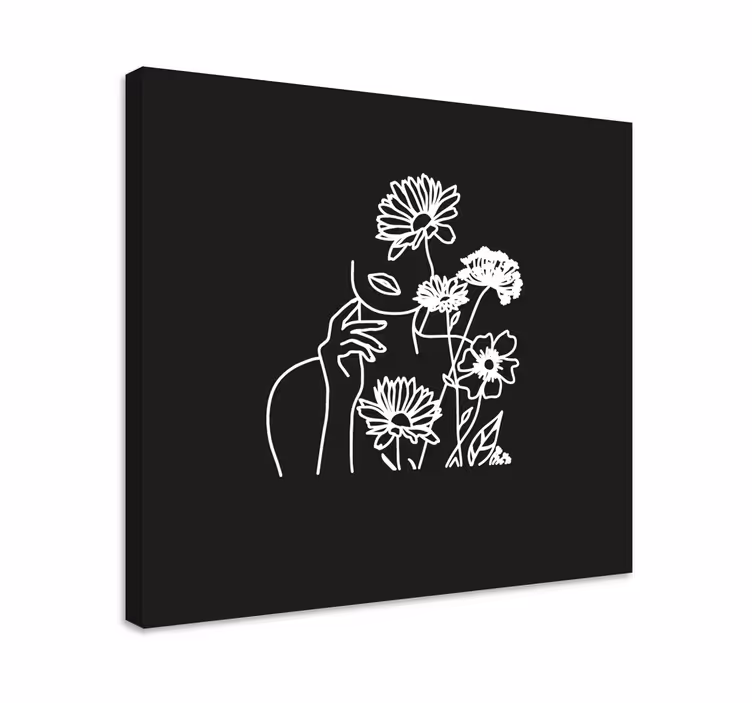 Tableau fleurs design floral minimaliste pour femmes - TenStickers