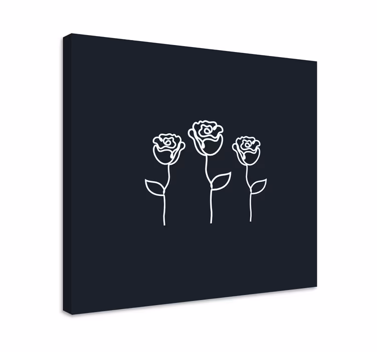 Tableau fleurs et plantes roses stylisées - TenStickers