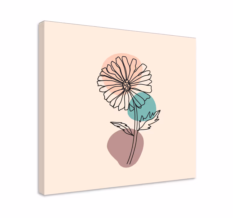 Tableau fleurs et plantes contour d'une fleur - TenStickers