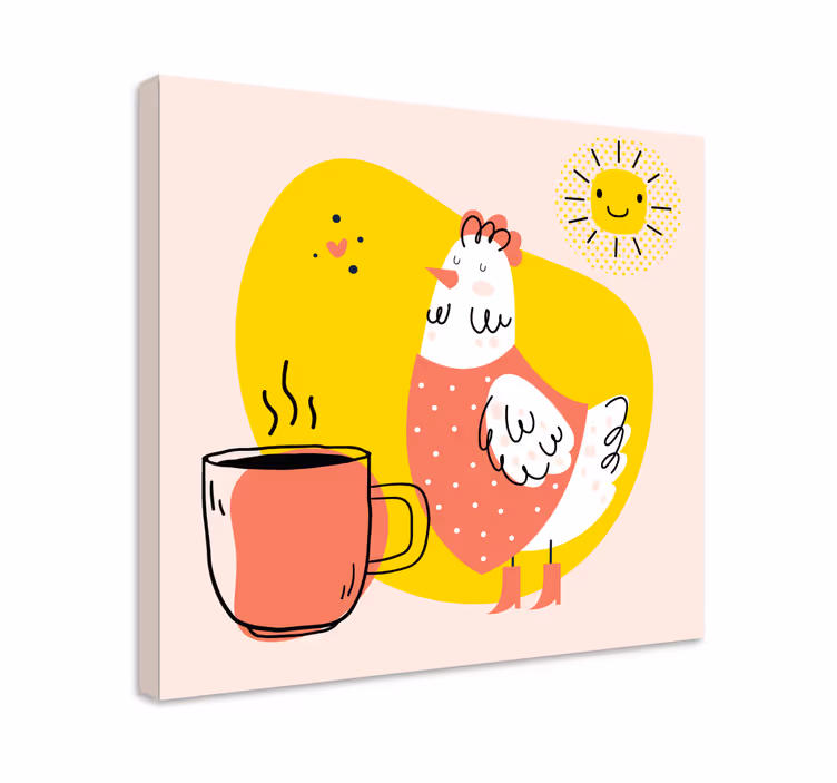 Tableau animaux poule joyeuse du matin - TenStickers