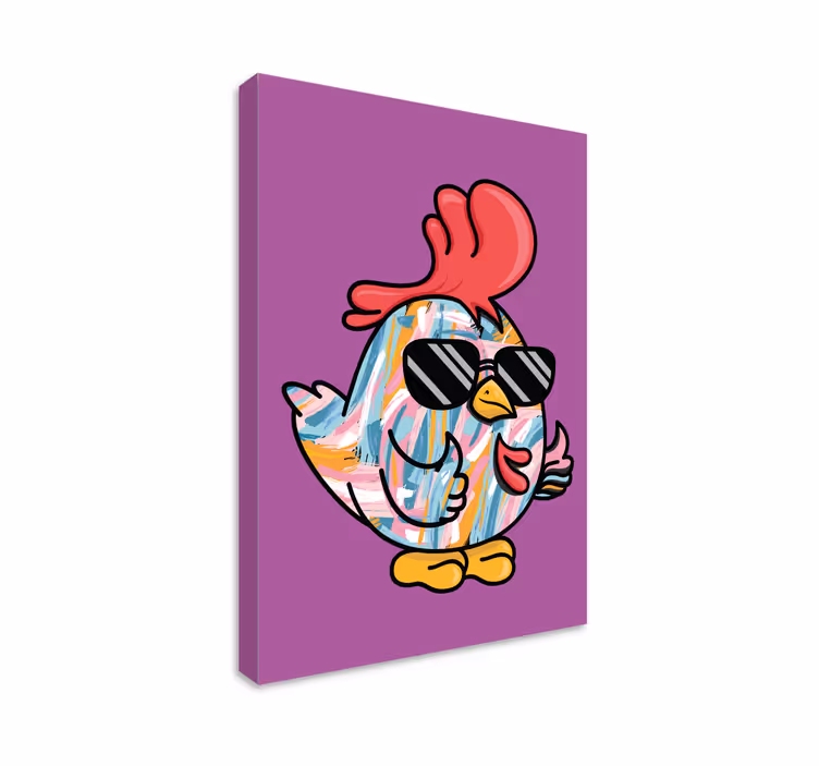 Tableau animaux personnage de poulet cool - TenStickers