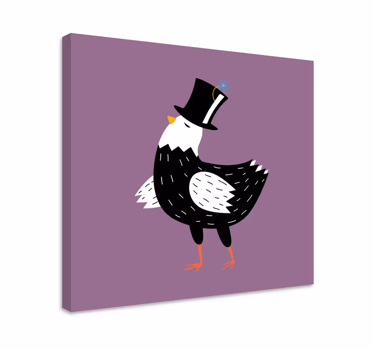 Tableau oiseaux oiseau élégant en chapeau - TenStickers