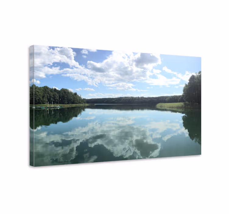 Tableau paysages vue du lac réfléchissante - TenStickers