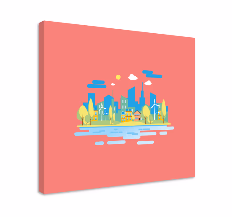 Tableau villes et pays paysage urbain moderne - TenStickers