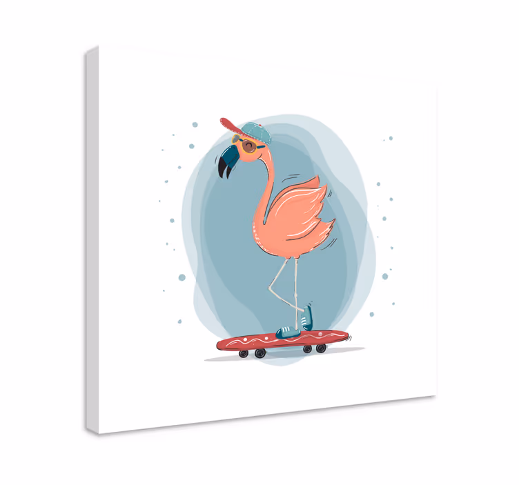 Tableau animaux flamant rose patinant - TenStickers