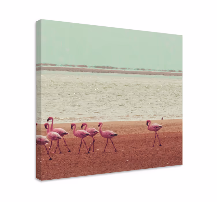 Tableau oiseaux flamants au bord de l'eau - TenStickers