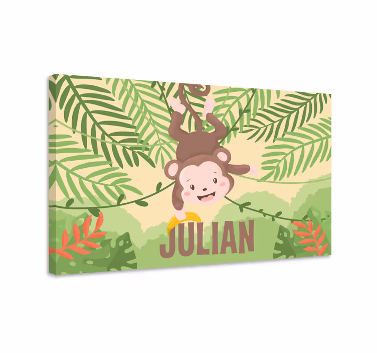 Tableau animal Branche suspendue bébé singe - TenStickers