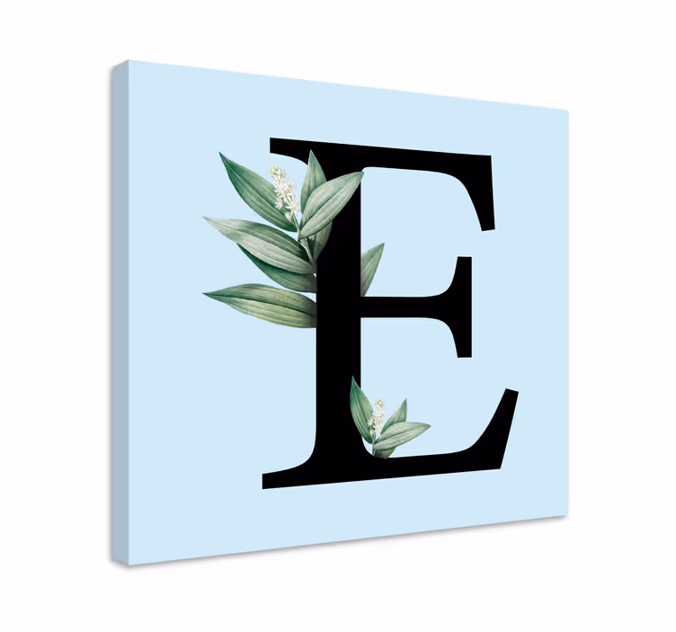 Tableau abc lettre e avec feuilles - TenStickers
