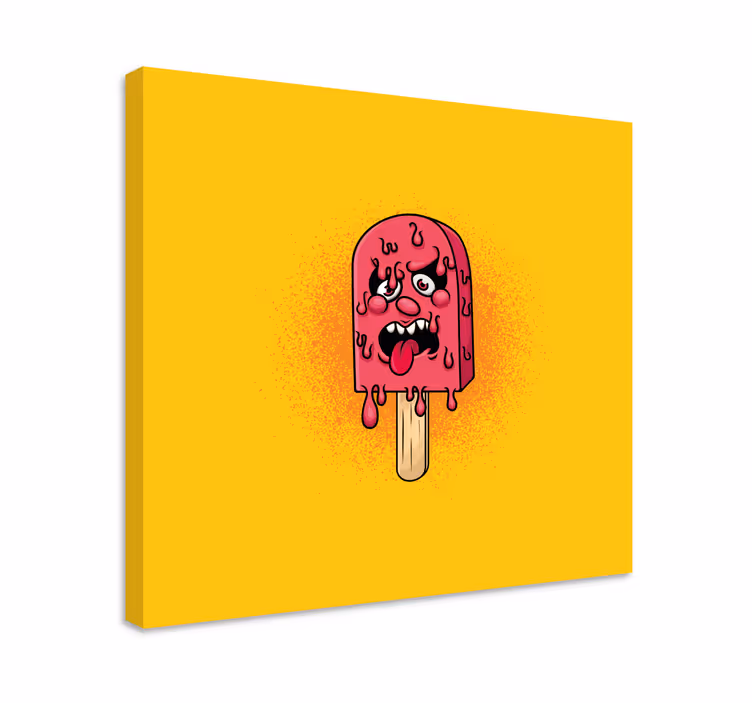 Tableau moderne Dessin animé de graffiti de goutte de glace - TenStickers
