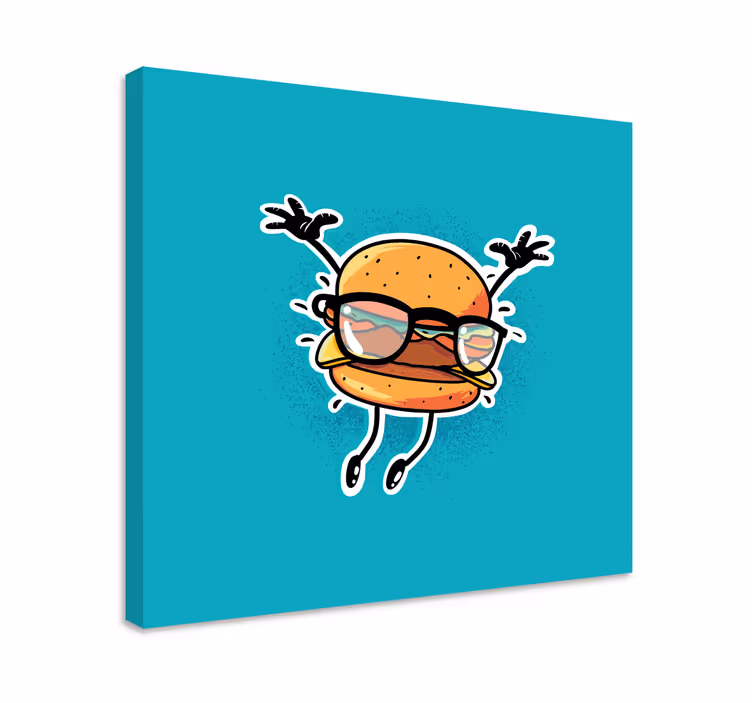 Tableau texte personnage de burger joyeux - TenStickers