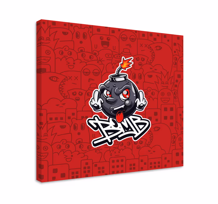 Tableau texte emoji de bombe cartoon - TenStickers