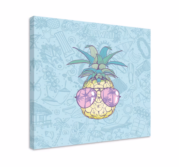 Tableau fruits ananas avec lunettes de soleil - TenStickers
