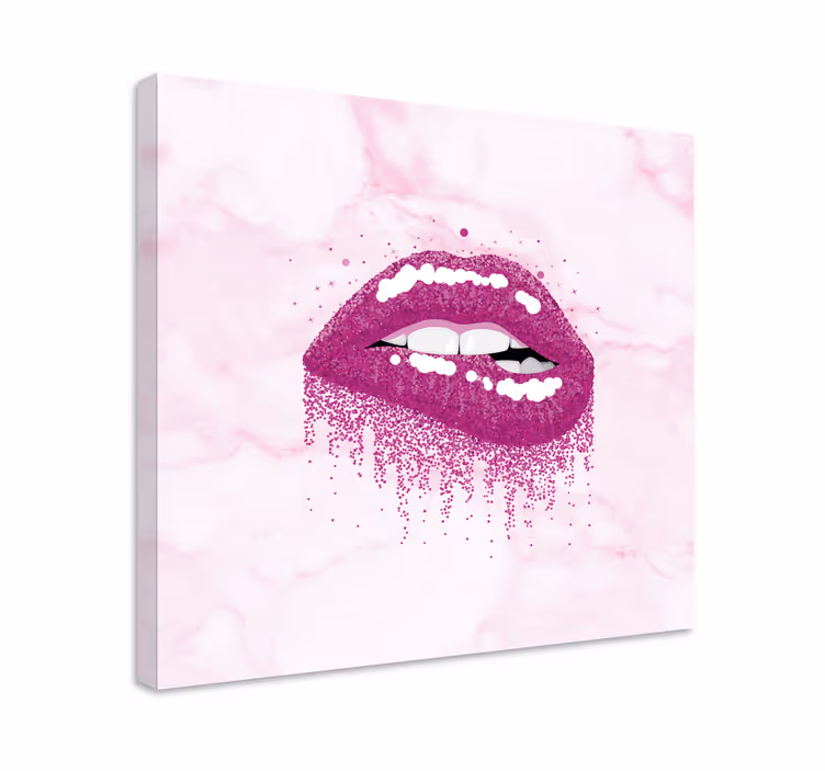 Tableau texte empreinte de baiser éclaboussure - TenStickers