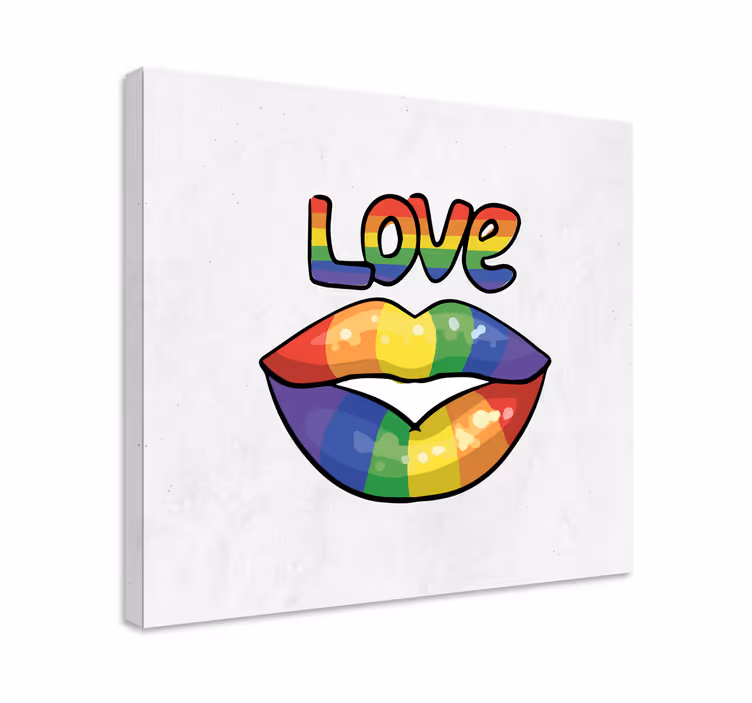 Tableau citation lèvres d'amour colorées - TenStickers
