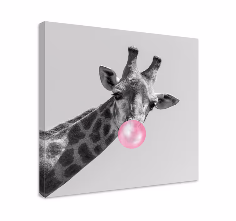 Tableau moderne Sourire art design mignon girafe - TenStickers