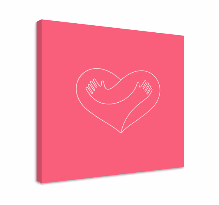 Tableau rustique cœurs en étreinte avec des mains - TenStickers