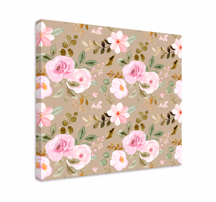 Tableau fleurs et plantes composition de fleurs roses - TenStickers