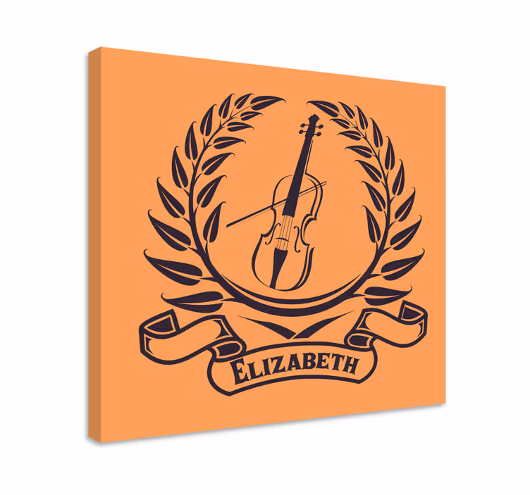 Tableau musique Écusson de violon en laurier - TenStickers