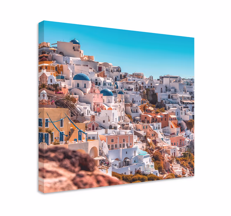 Tableau Vue du ciel nocturne d'été de santorin - TenStickers