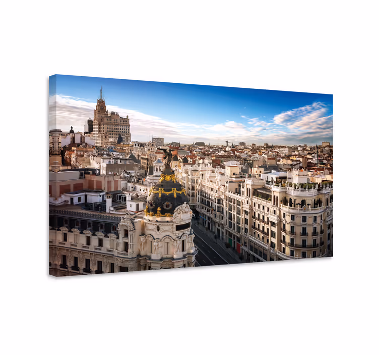 Tableau villes et pays vue sur la skyline de madrid - TenStickers