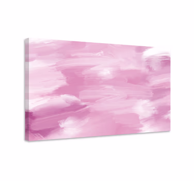 Tableau abstrait traînées roses douces - TenStickers