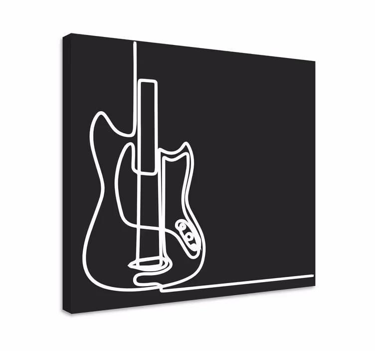Tableau musique guitare électrique contour - TenStickers