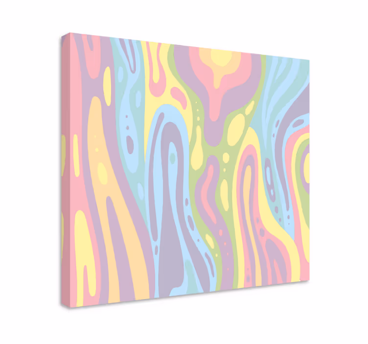 Tableau abstrait motifs colorés fluides - TenStickers