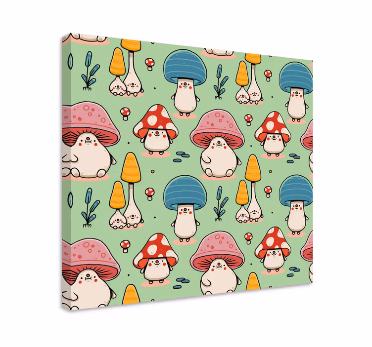 Tableau animaux créatures champignons mignons - TenStickers