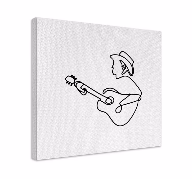 Tableau musique cowboy jouant de la guitare - TenStickers