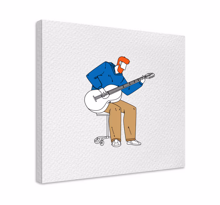 Tableau musique guitariste en pleine performance - TenStickers