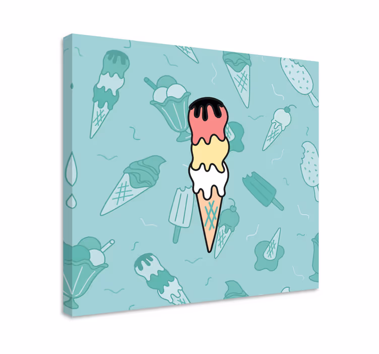 Tableau rustique délice de cône glacé - TenStickers