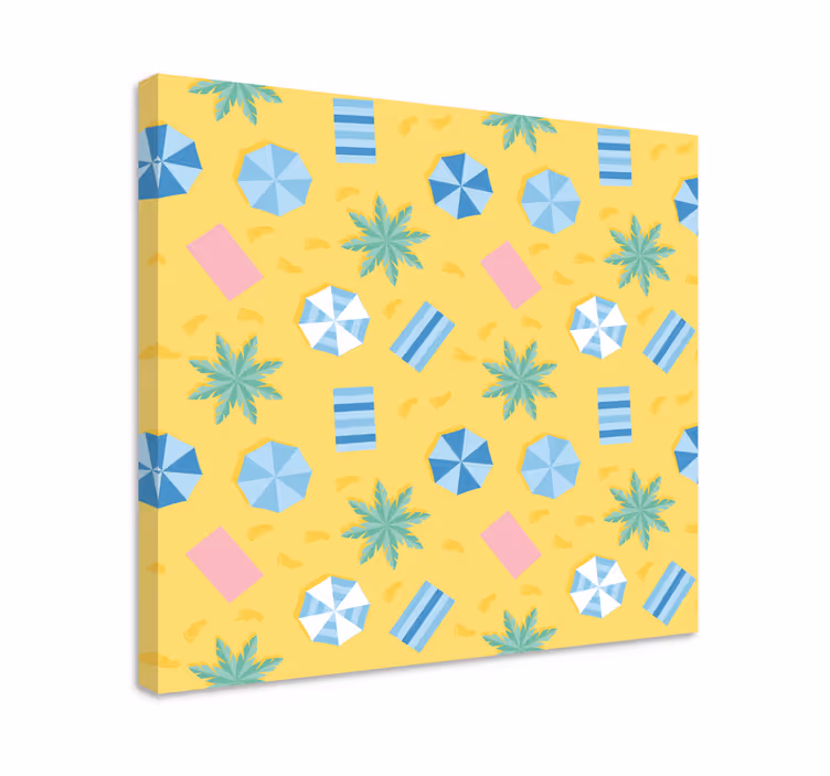 Tableau fleurs motif essentiels de plage - TenStickers